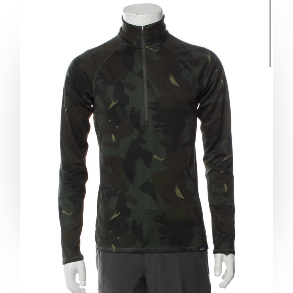 Patagonia Men's Camouflage Quarter-Zip Jersey Shirt Small